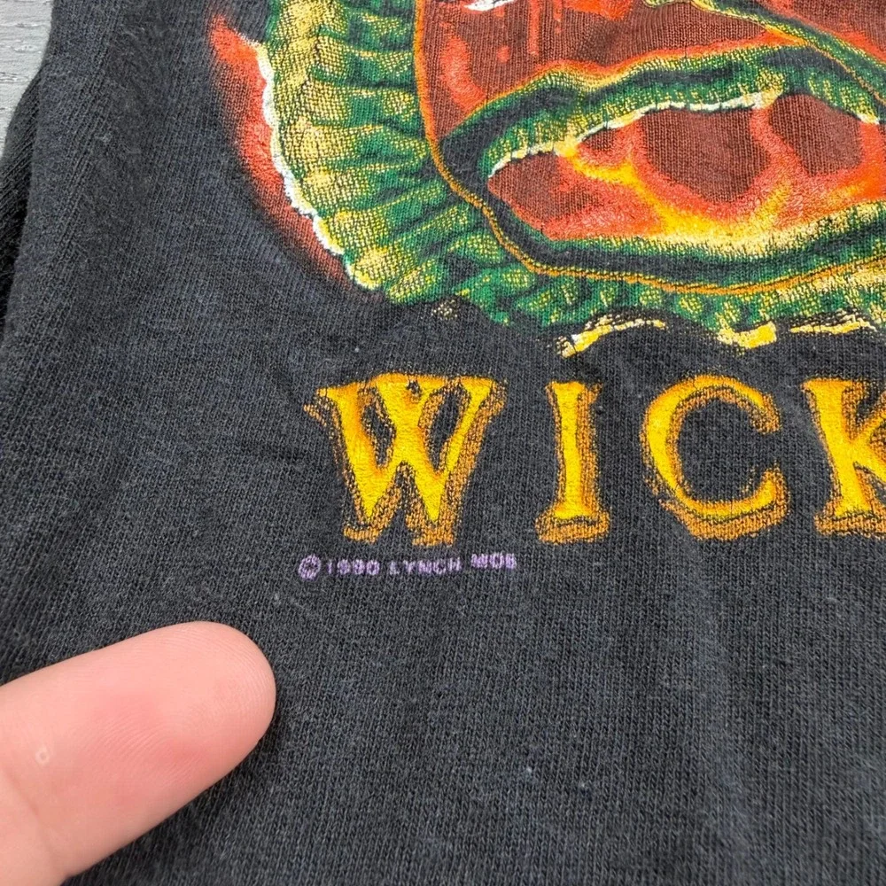 Hanes Mens T-Shirt Lynch Mob Wicked Sensation Tour 1990 Vintage Black Medium